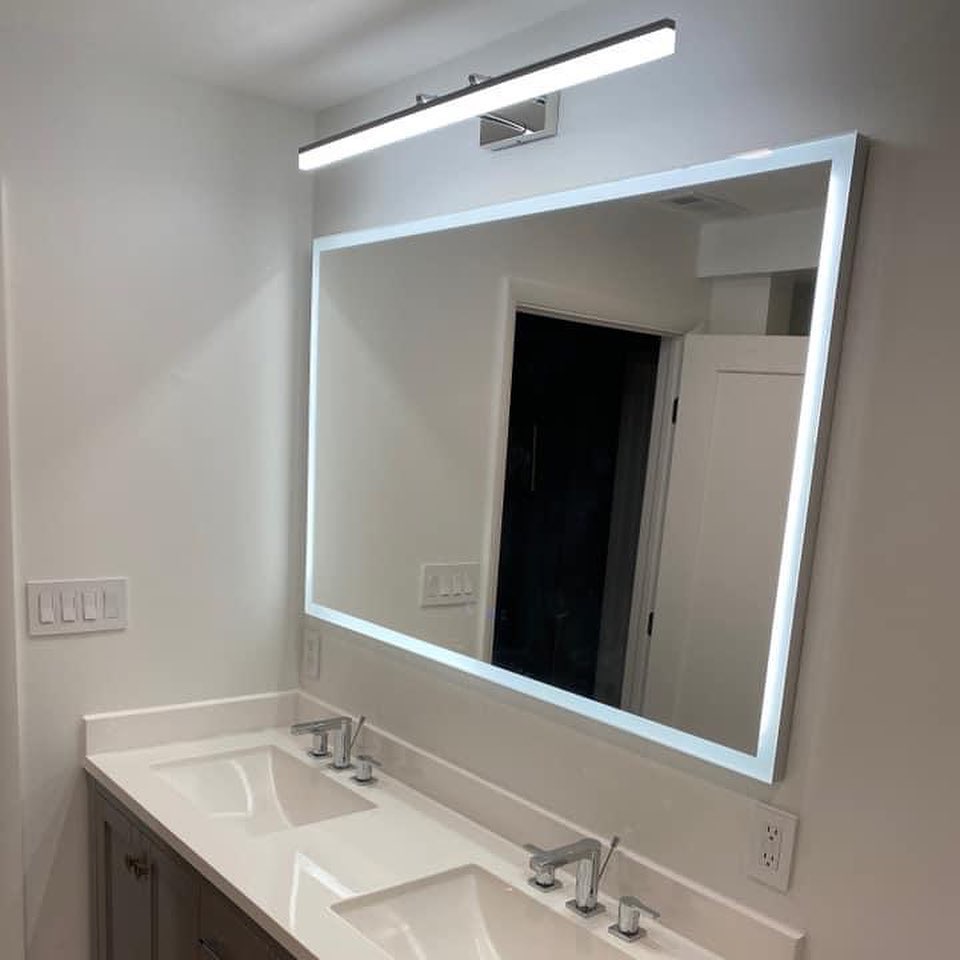 Bathroom mirror install